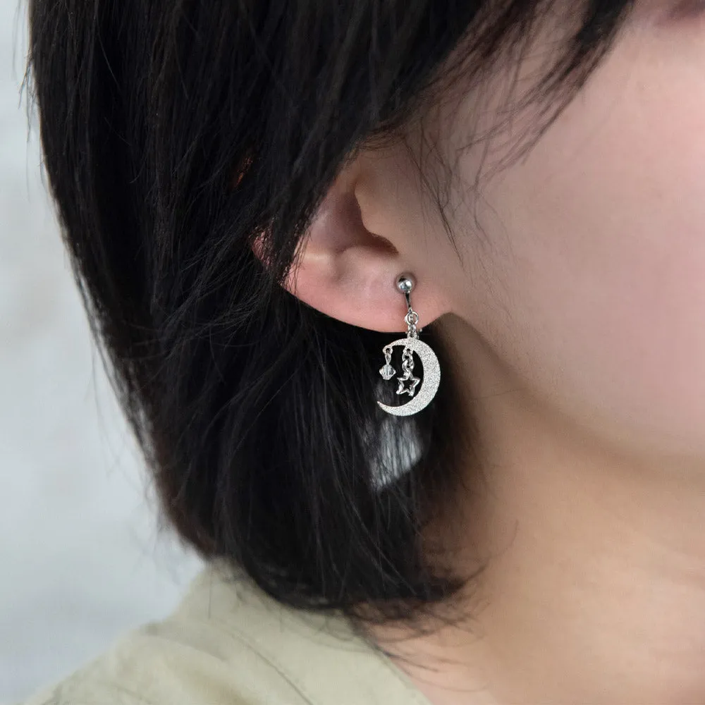 Star and Moon Mismatched Clip Ons