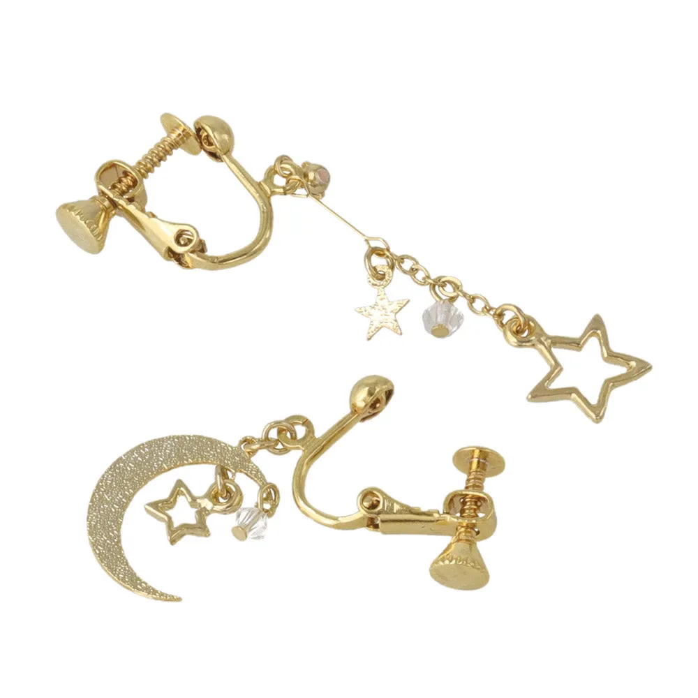 Star and Moon Mismatched Clip Ons