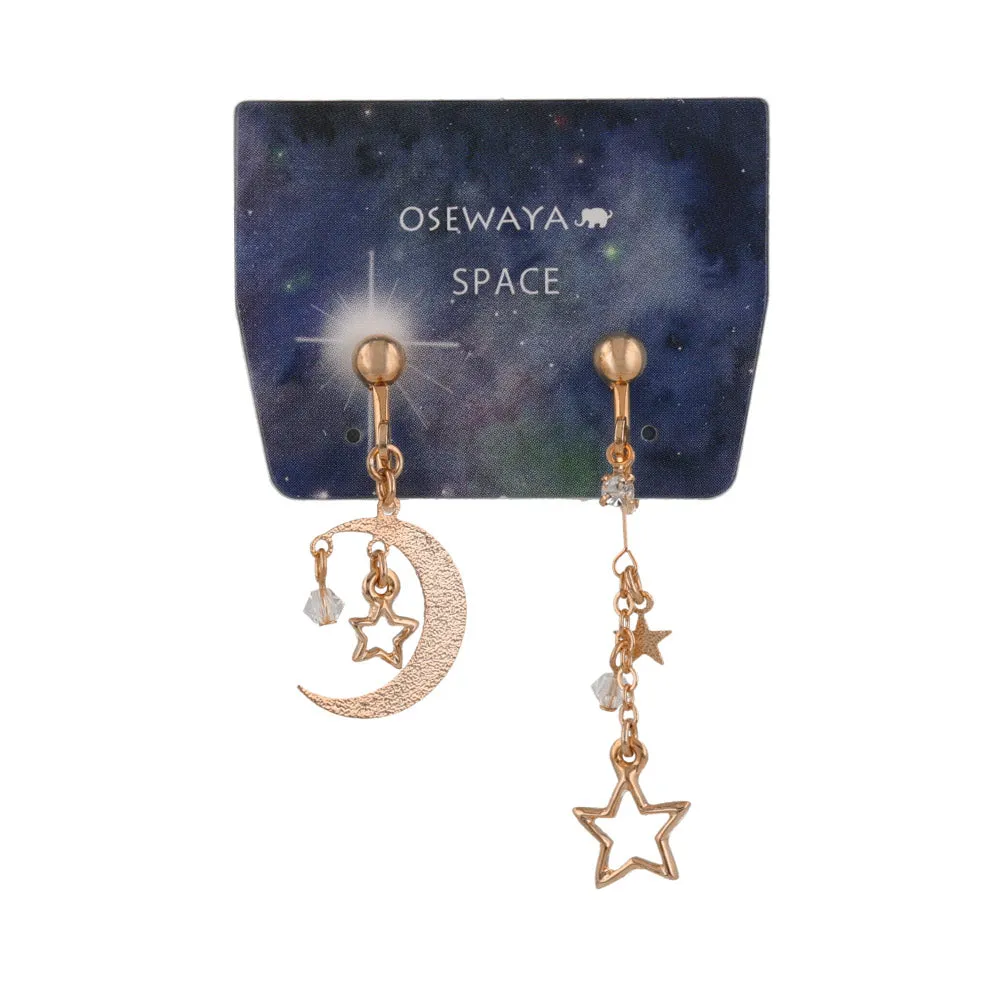 Star and Moon Mismatched Clip Ons