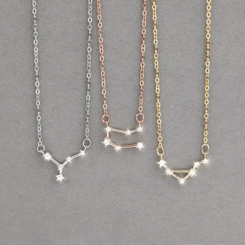 Star Sign Necklace - Zodiac Sign Necklace, Cancer Zodiac Necklace by Cushy Pups