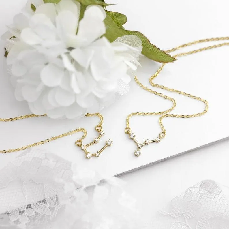 Star Sign Necklace - Zodiac Sign Necklace, Cancer Zodiac Necklace by Cushy Pups