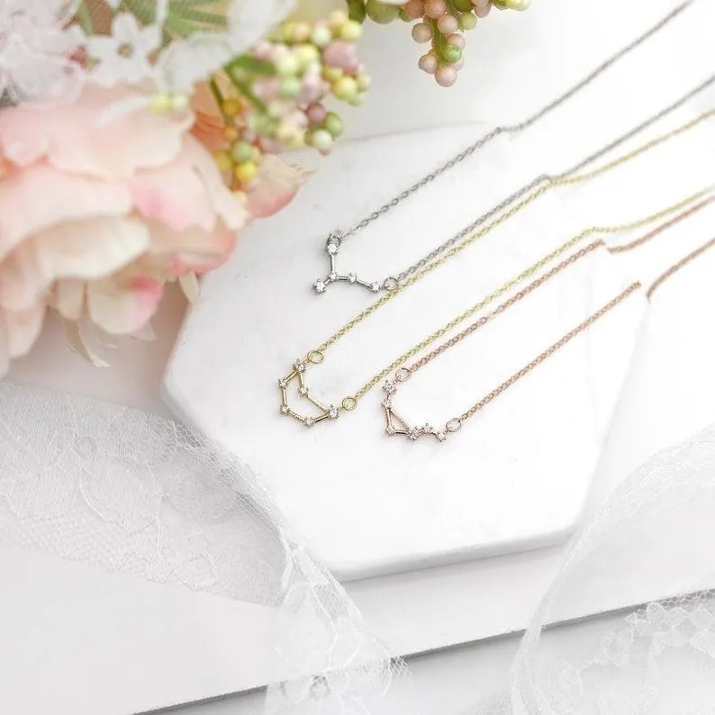 Star Sign Necklace - Zodiac Sign Necklace, Cancer Zodiac Necklace by Cushy Pups