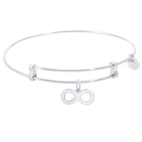 Sterling Silver Confident Bangle Bracelet With Infinity Charm