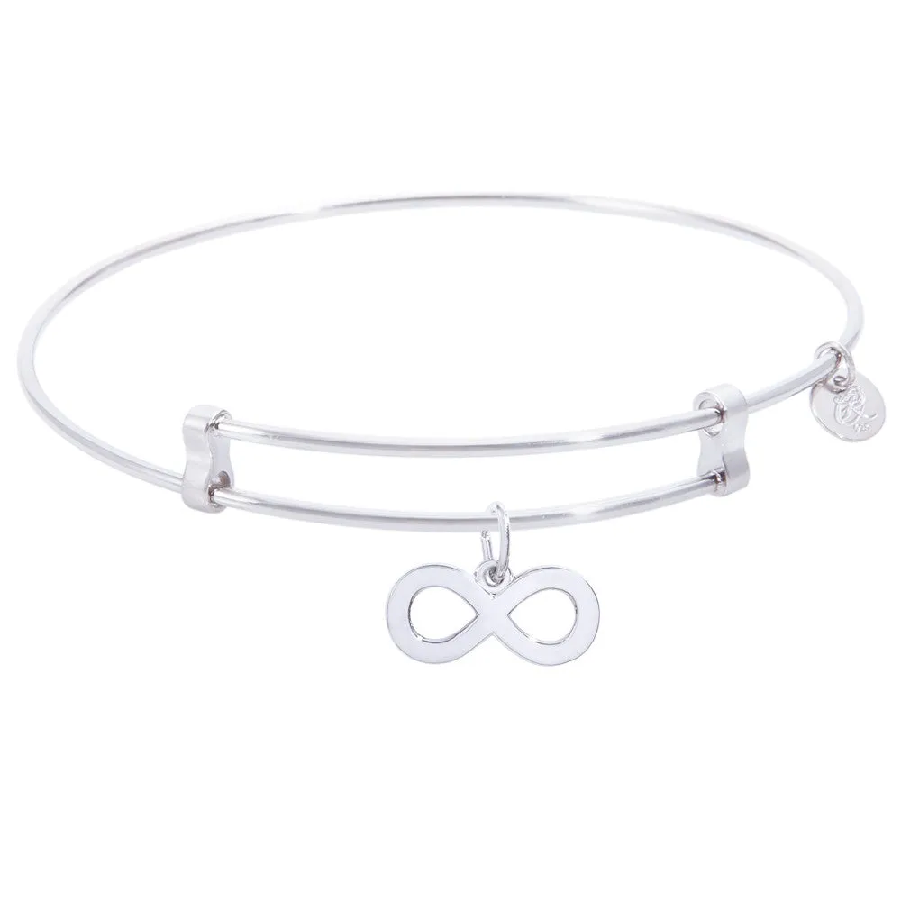 Sterling Silver Confident Bangle Bracelet With Infinity Charm
