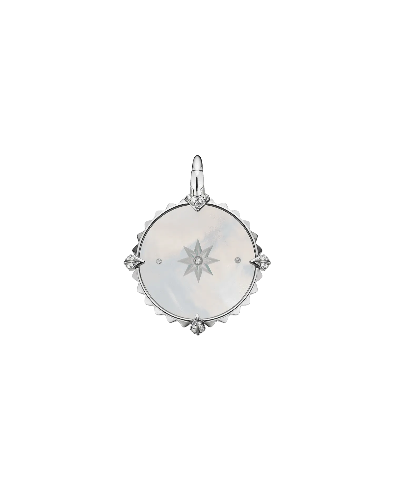 Taurus Coin Charm | Mother of Pearl, Diamonds, and White Gold