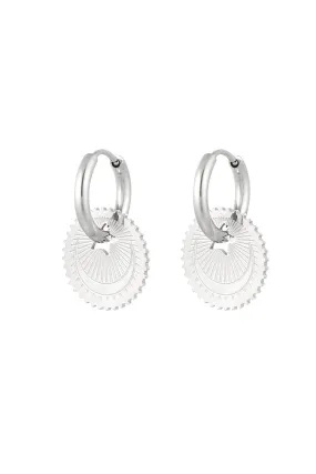The Edit - Silver Moon & Star Coin Hoop Earrings
