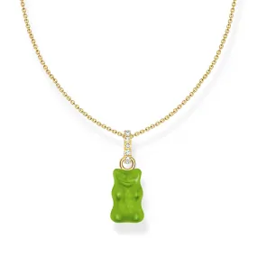 THOMAS SABO Necklace with green goldbears pendant and zirconia