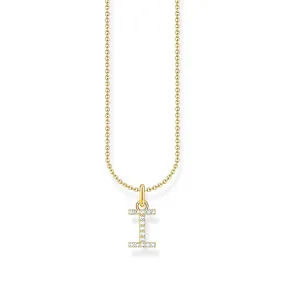 THOMAS SABO Necklace with letter pendant I and white zirconia - gold