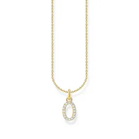 THOMAS SABO Necklace with letter pendant O and white zirconia - gold