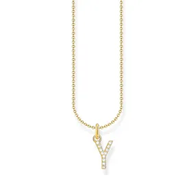 THOMAS SABO Necklace with letter pendant Y and white zirconia - gold
