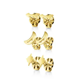 Titanium Star, Arrow and Moon Stud Pack Earrings