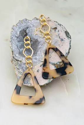 Tortoise Triangle Hoop W/ Chai