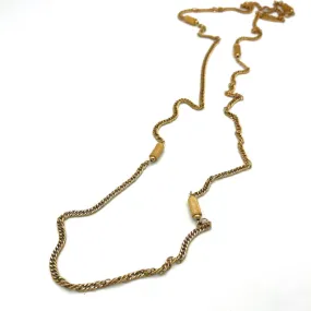 Vintage Monet Gold Bamboo Bead Necklace