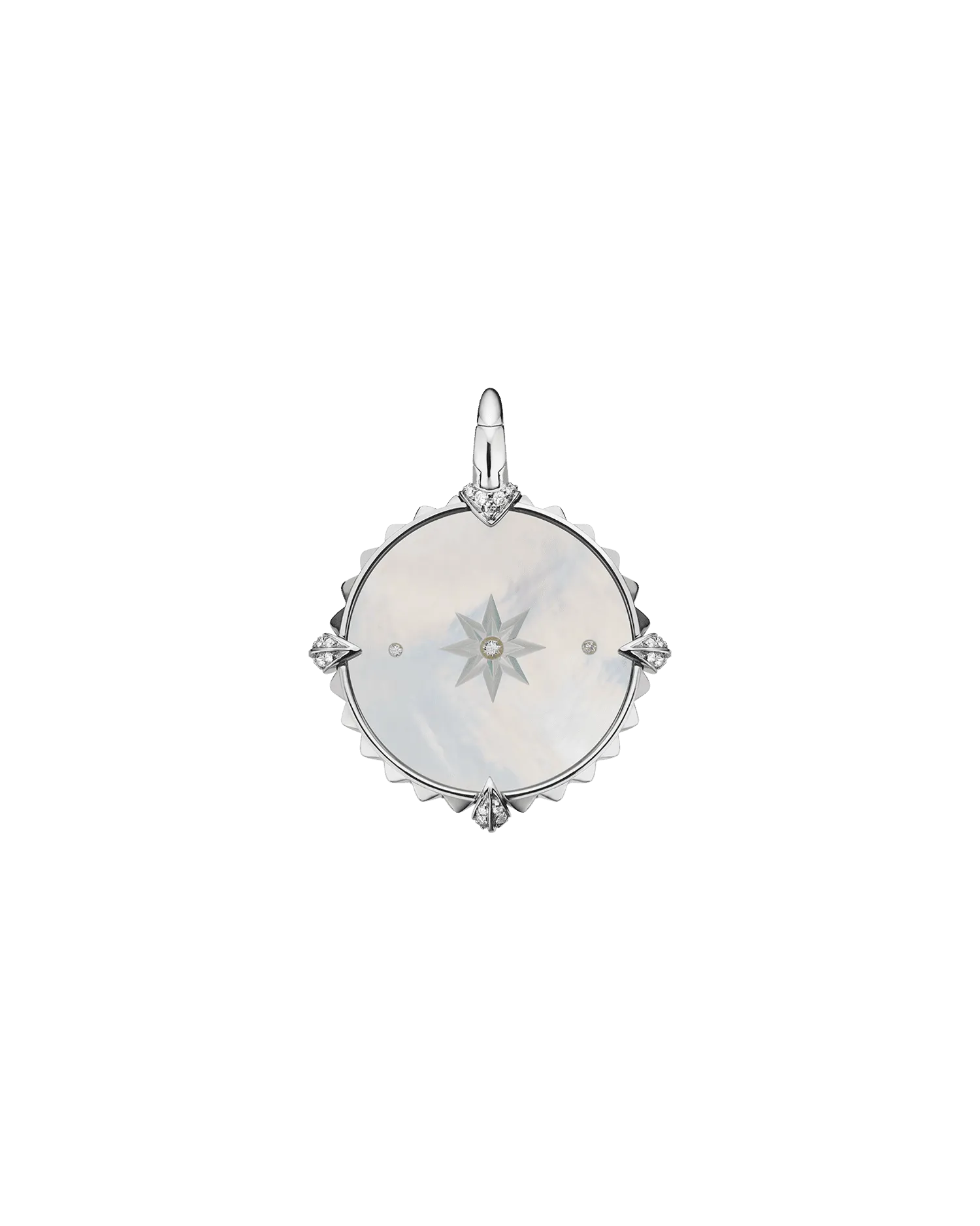 Virgo Coin Charm | Mother of Pearl, Diamonds, and White Gold