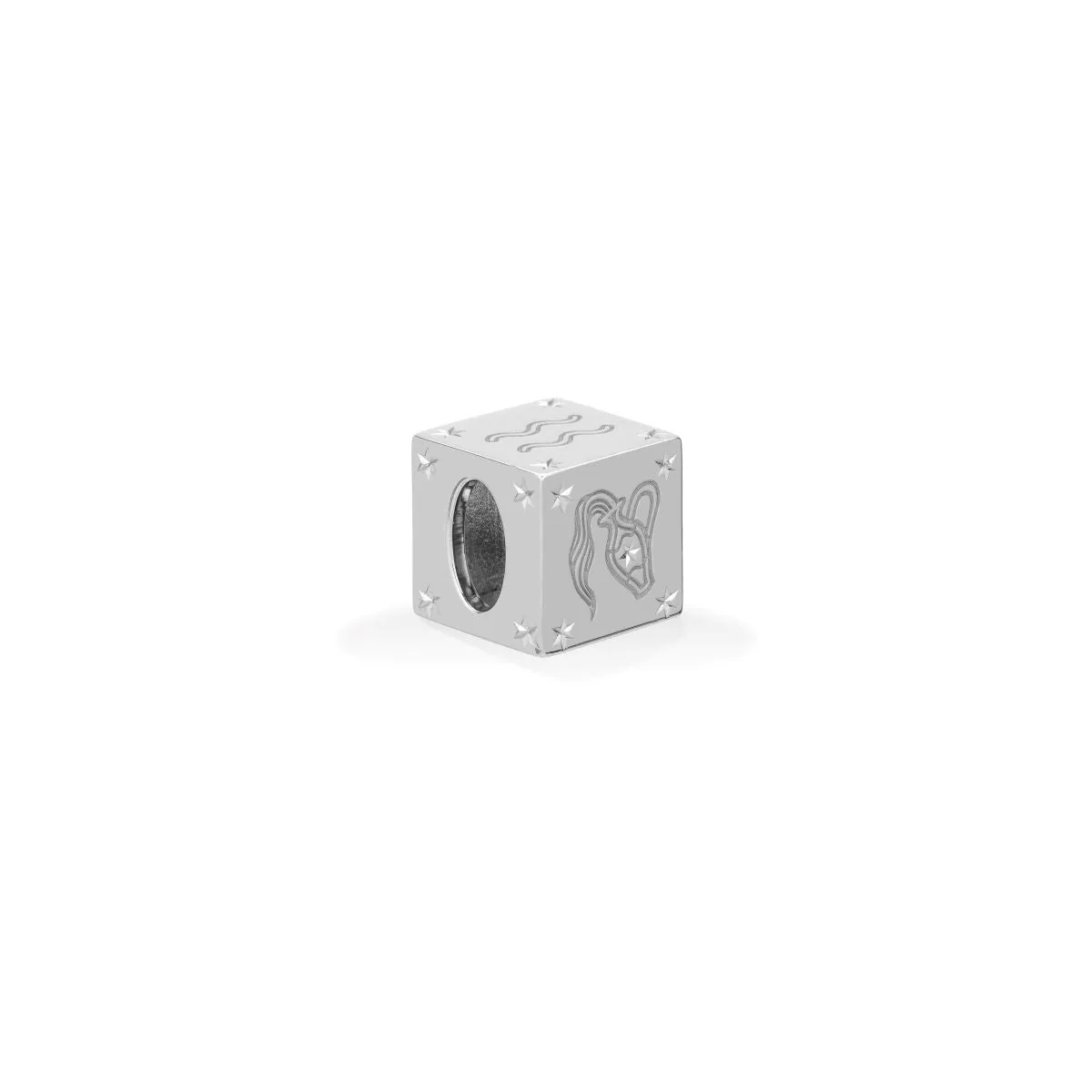 Zodiac Aquarius Block Big Bead