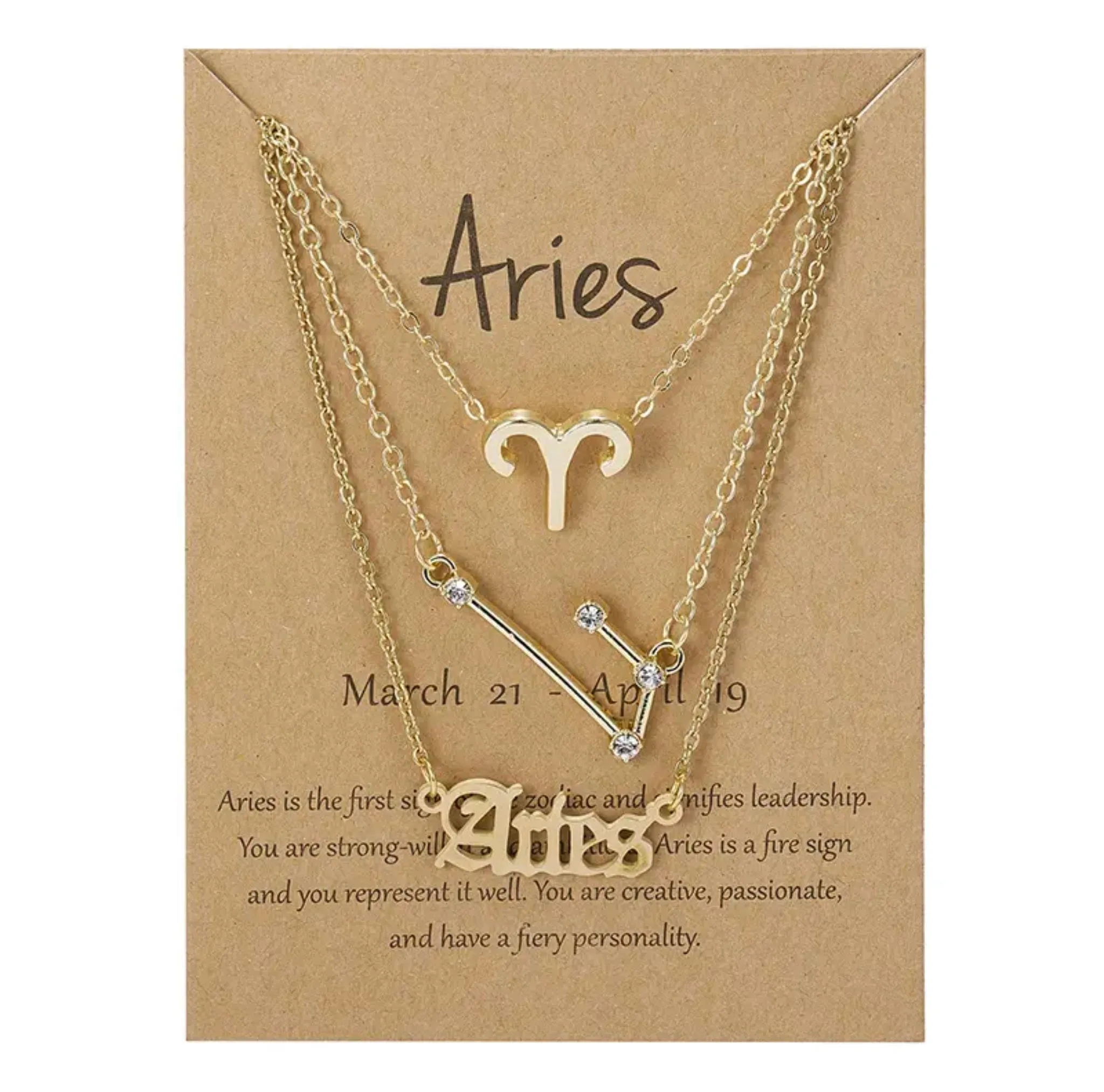 Zodiac Sign Necklace - Gold colour