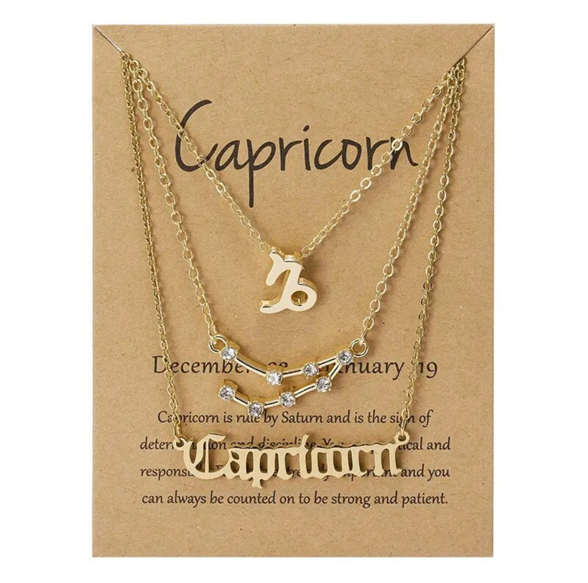 Zodiac Sign Necklace - Gold colour