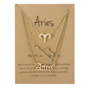 Zodiac Sign Necklace - Gold colour
