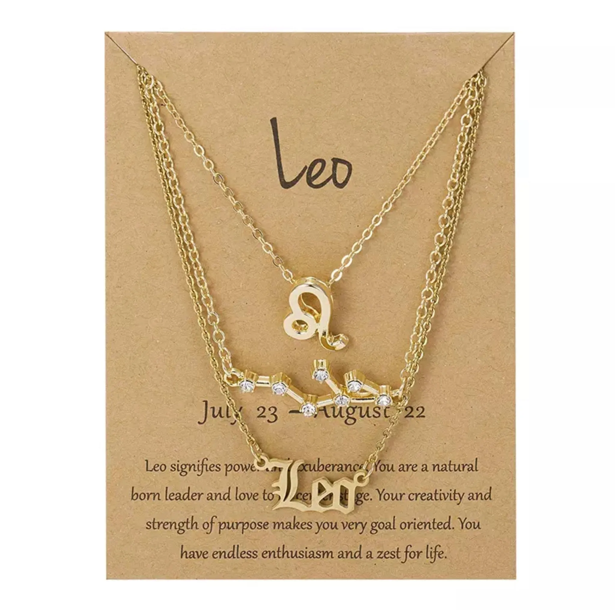 Zodiac Sign Necklace - Gold colour
