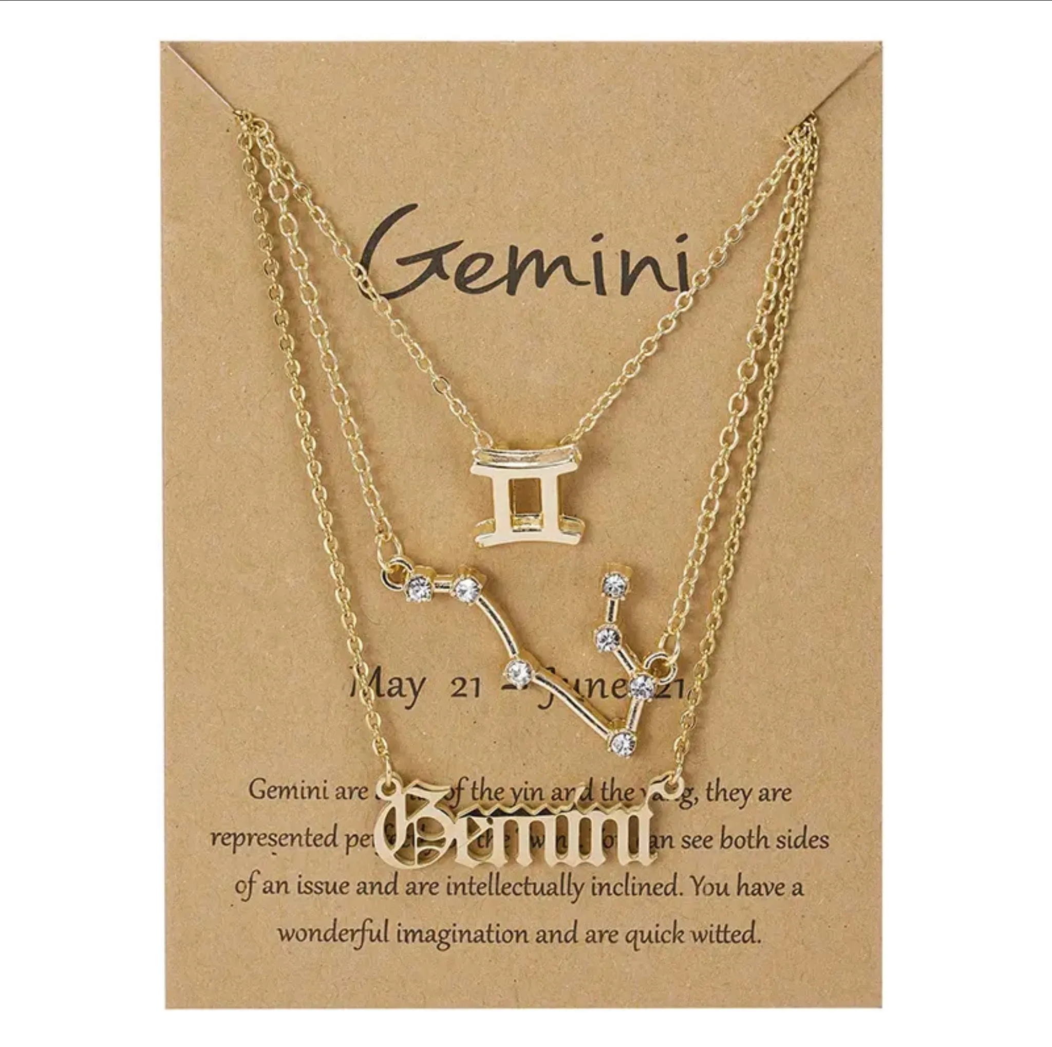 Zodiac Sign Necklace - Gold colour