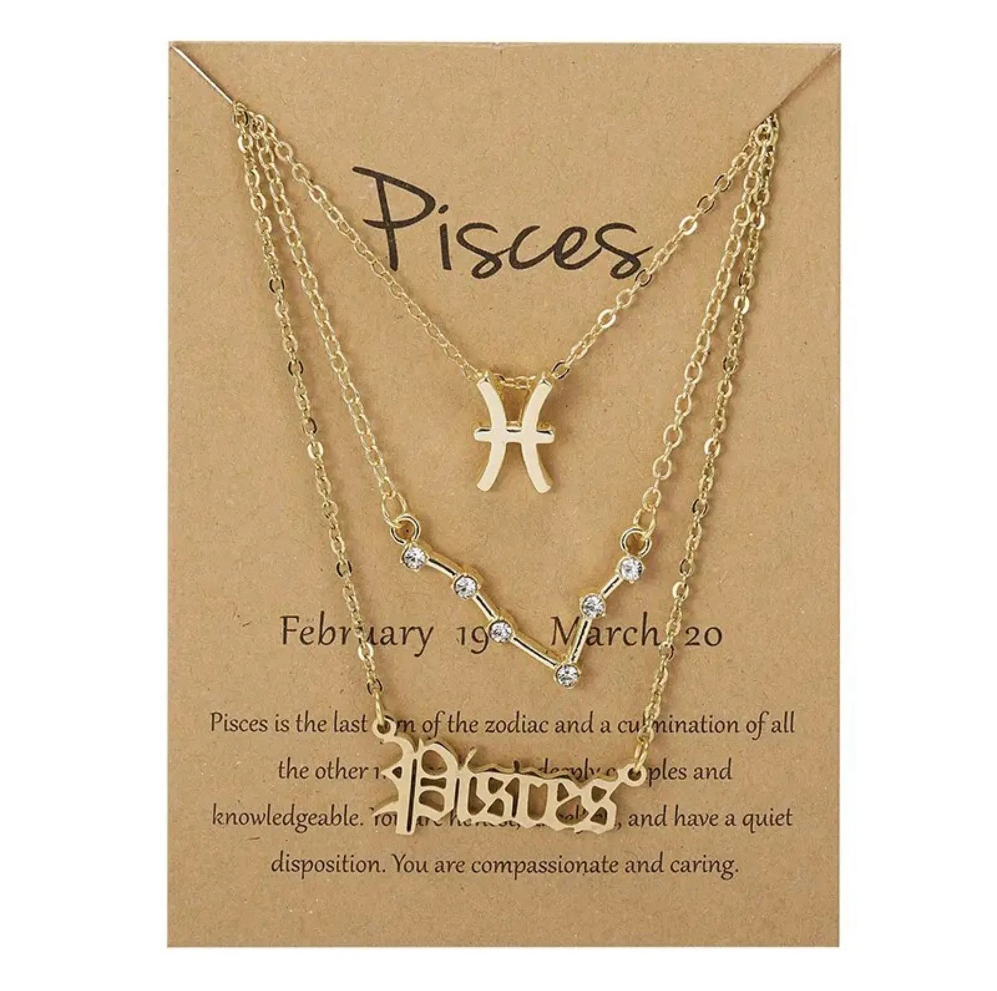 Zodiac Sign Necklace - Gold colour