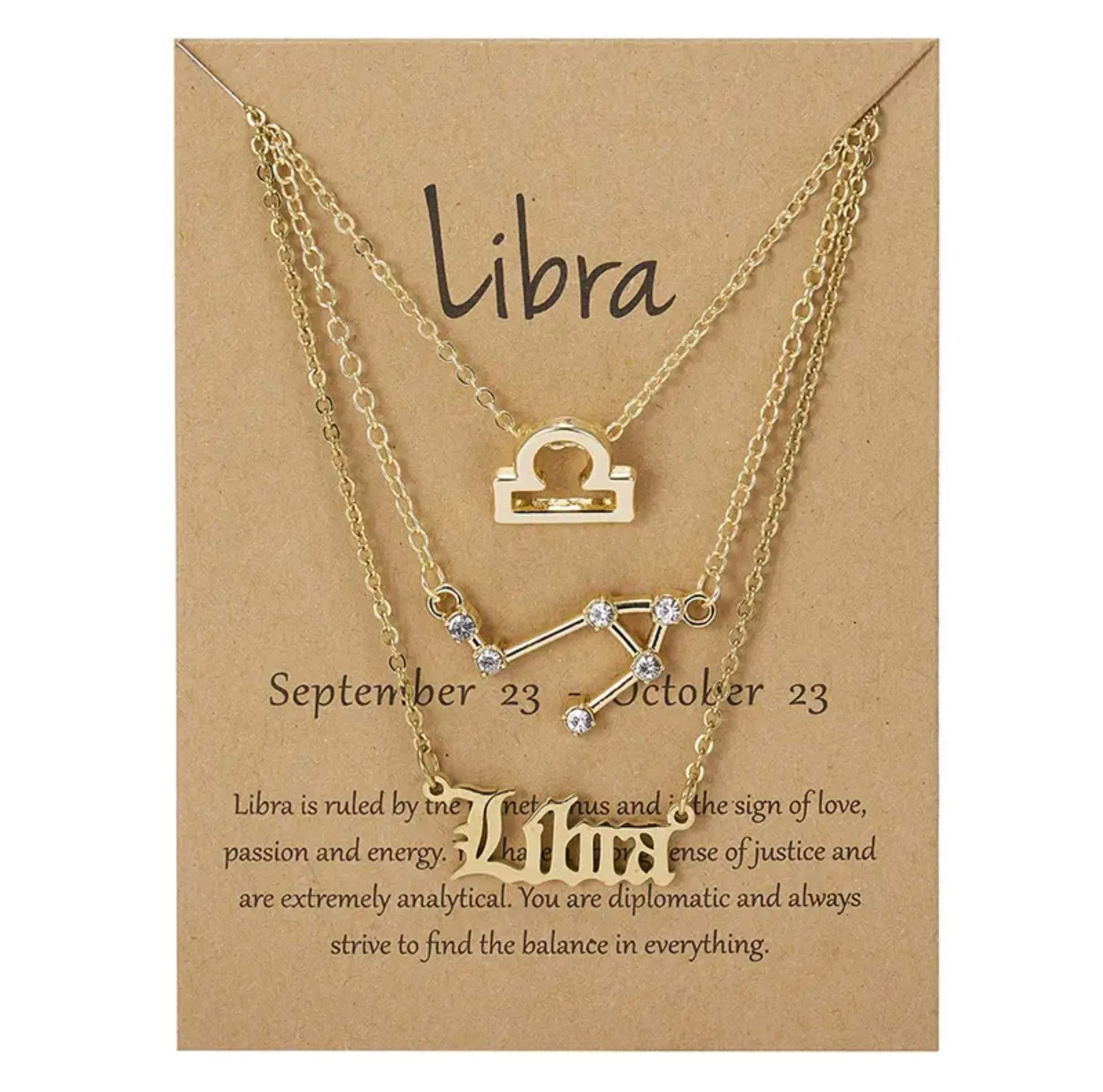 Zodiac Sign Necklace - Gold colour