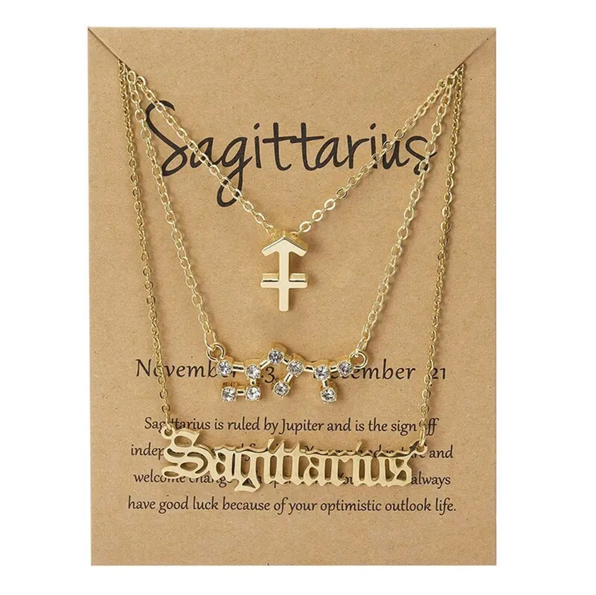 Zodiac Sign Necklace - Gold colour