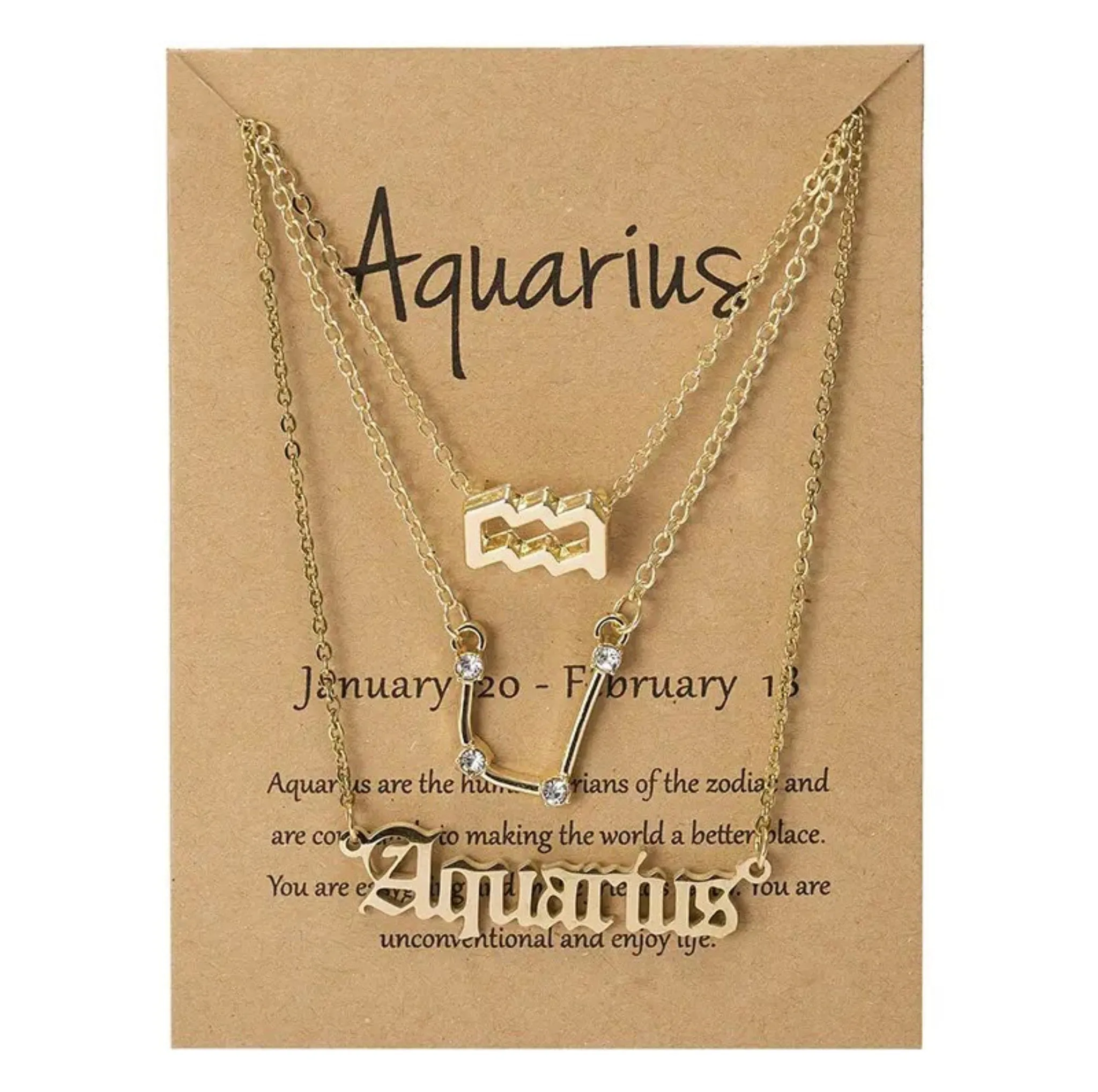 Zodiac Sign Necklace - Gold colour