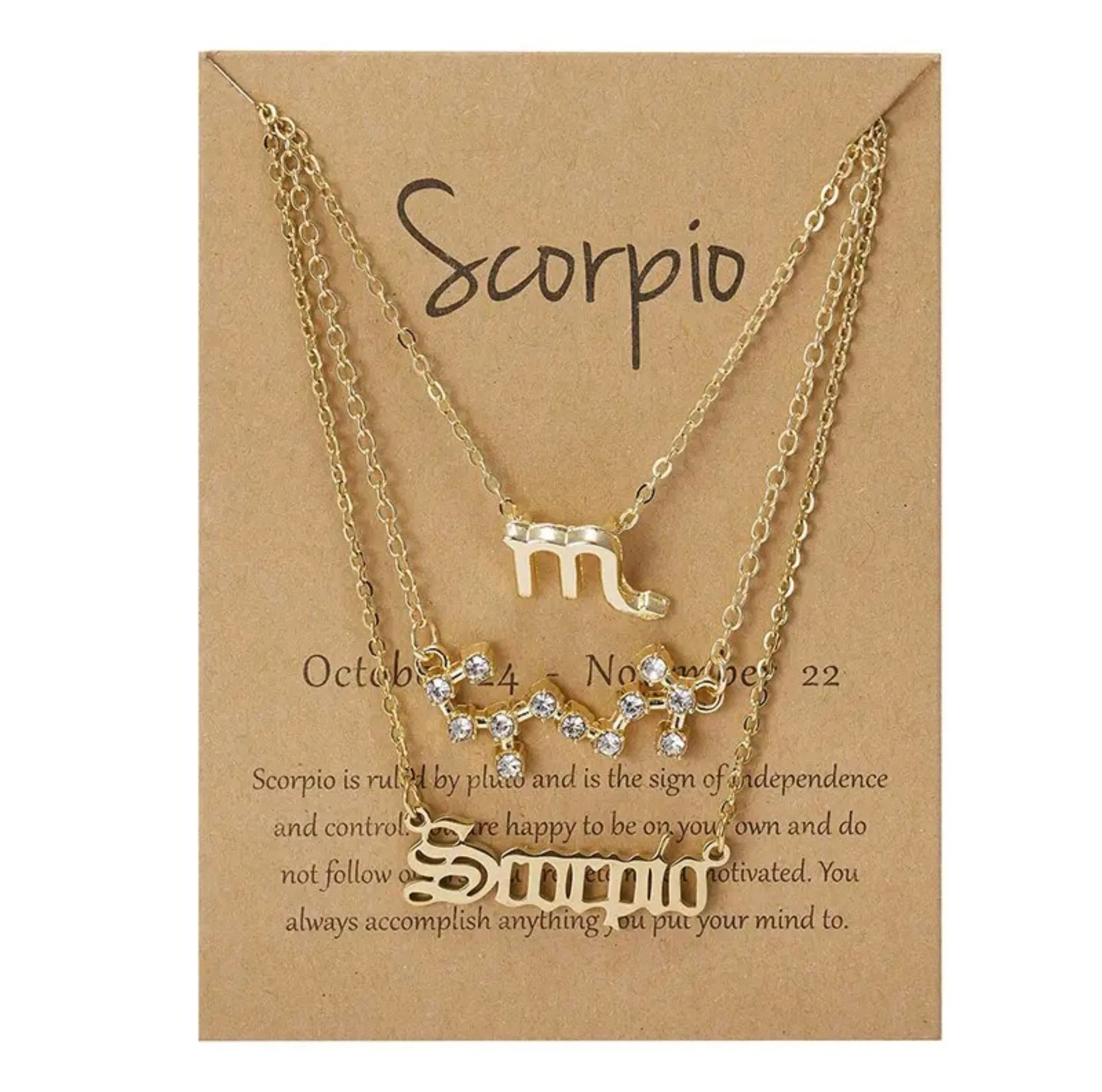 Zodiac Sign Necklace - Gold colour